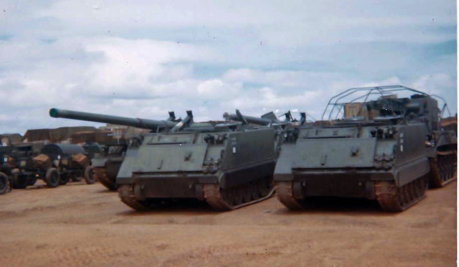Armor at vehicle depot, Long Binh - Aug 1966