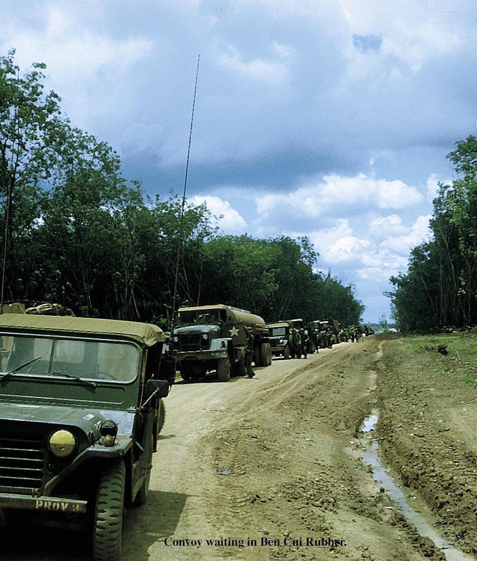 Dau Tieng-Convoy staging in rubber from Jim May
