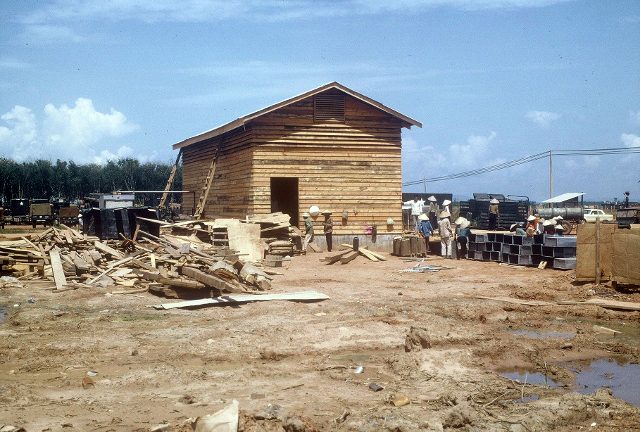 Long Binh - ice house under construction - Aug 1966 - photo by LT Jerry Parker