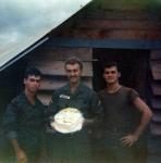 Tay Ninh 67 PFC Murphy B. Winn, PFC Robert Gedeon, unknown; Roberts Birthday Cake sent from home